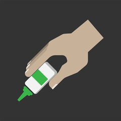 A hand catching the eye drop