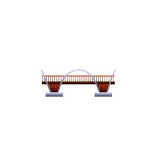 Road bridge icon, cartoon style