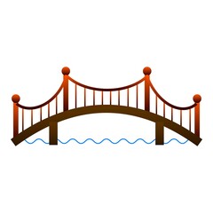 Architecture bridge icon, cartoon style