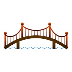 Architecture bridge icon, cartoon style