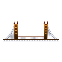 Architecture bridge icon, cartoon style
