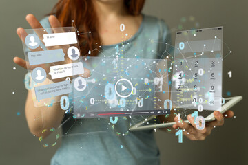 web develop interface web application in hand