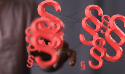 Symbol of Law and Justice - Paragraph / section sign - 3D Rendering