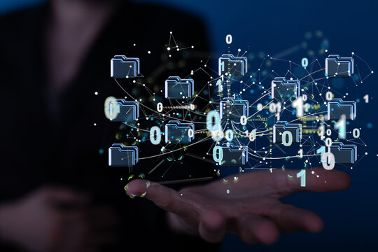 Internet infrastructure concept. Abstract technology background. 3D rendering.