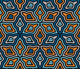 Seamless pattern. Template for fabric or wrapping. Luxury textile design. Optical illusions. Bright colors. Modern textile. Geometric. Stylish background for cards. Colorful artistic backdrop.
