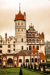 Fototapeta na wymiar Basedow Castle in Malchin Mecklenburg-Western Pomerania