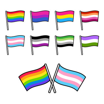 LGBT pride flags set