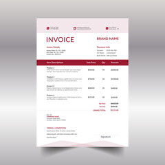 modern and minimal business invoice template