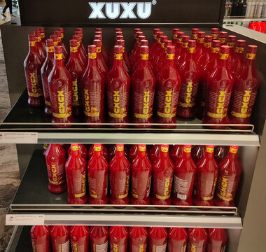 Kyiv, Ukraine - September 15, 2020: XuXu vodka of finland ready for sale on the shelf in superstore