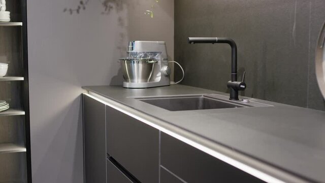 stainless steel kitchen sink and faucet