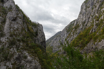 Mountains in the north of Montenegro on a cloudy day