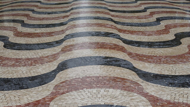Detalle del diseño del suelo del paseo de la Explanada en Alicante