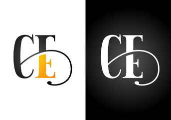 Initial Monogram Letter C E Logo Design Vector Template. C E Letter Logo Design