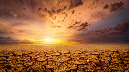 The picture shows the effect of drought, cracked soil, no seasonal rain. Because caused by global...