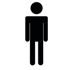 Standing man icon on white background
