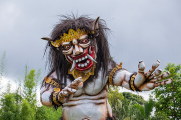 Ogoh-ogoh are statues built for the Ngrupuk parade, which takes place on the eve of Nyepi day in Bali, Indonesia