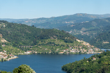 Fototapeta na wymiar Albufeira da Pala - Ribadouro, Baião, Portugal. Douro river landscape