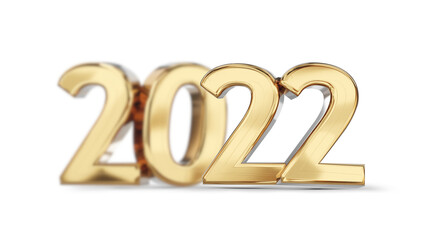 2022 golden bold letters symbol 3d-illustration
