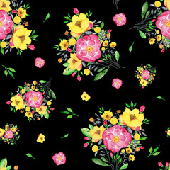 seamless pattern abstracts floral composition