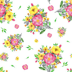 seamless pattern abstracts floral composition