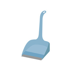 Hand blue dustpan icon. Can be used as a symbol or sign. Cleaning service concept. Stock vector illustration isolated on white background. Flat cleaning item, short handle dust pan, cleaning scoop