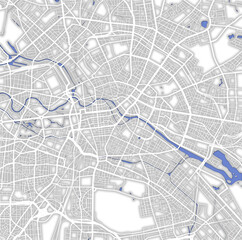 map of roads in city of Berlin in Germany