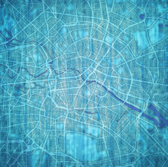 map of roads in city of Berlin in Germany