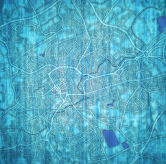 map of roads in city of Blackburn in England