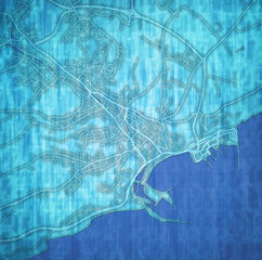 map of roads in city of Dover in England