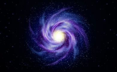 Rollo Spiral Galaxy on Cosmic Background. The universe stars, nebula. Vector illustration for your artwork. © moleks