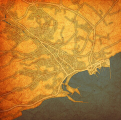 map of roads in city of Dover in England