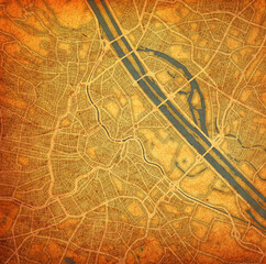 Fototapeta premium map of roads in city of Vienna