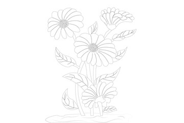 simple and attractive flower pencil sketch style vector design.