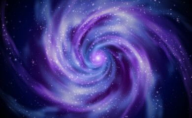 Spiral galaxy in outer space with starry. The universe stars, nebula. Vortex night starry sky, Cosmic Background. Vector illustration.