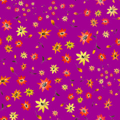 seamless pattern abstracts floral composition