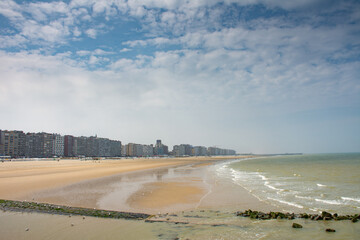 
Belgian coastline crammed with apartment buildings in Blankenberge