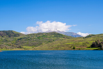 Beautiful landscape on mountain with nice sky