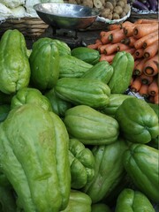 vegetables on market stall