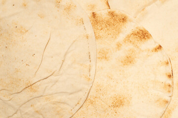 Grilled pitta bread. Top view.