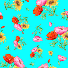 seamless pattern abstracts floral composition