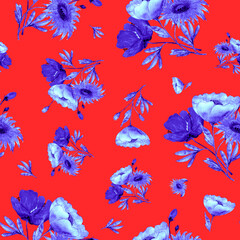 seamless pattern abstracts floral composition