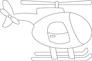 Vector outline illustration of a helicopter