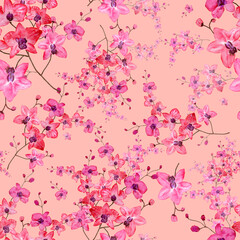 seamless pattern abstracts floral composition