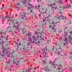 seamless pattern abstracts floral composition