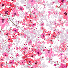 seamless pattern abstracts floral composition