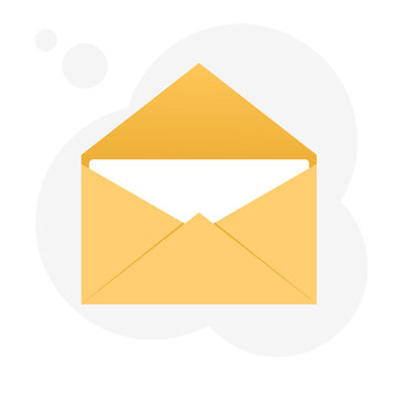 Opened envelope with document line icon. The official confirmation message, e-mail delivery. Vector illustration