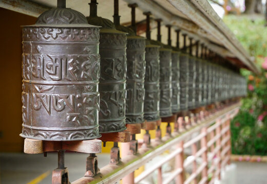 buddhist prayer wheels - Powered by Adobe