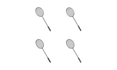 Badminton racket set illustration vector