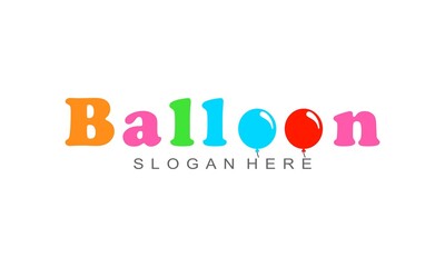 Colorful balloon typographic unique icon vector