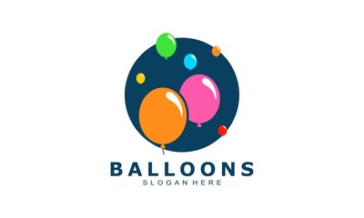 Flying balloons icon logo